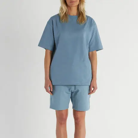 high quality tshirt shorts two piece set summer casual blank oversized two piece set mens clothing t shirt short set