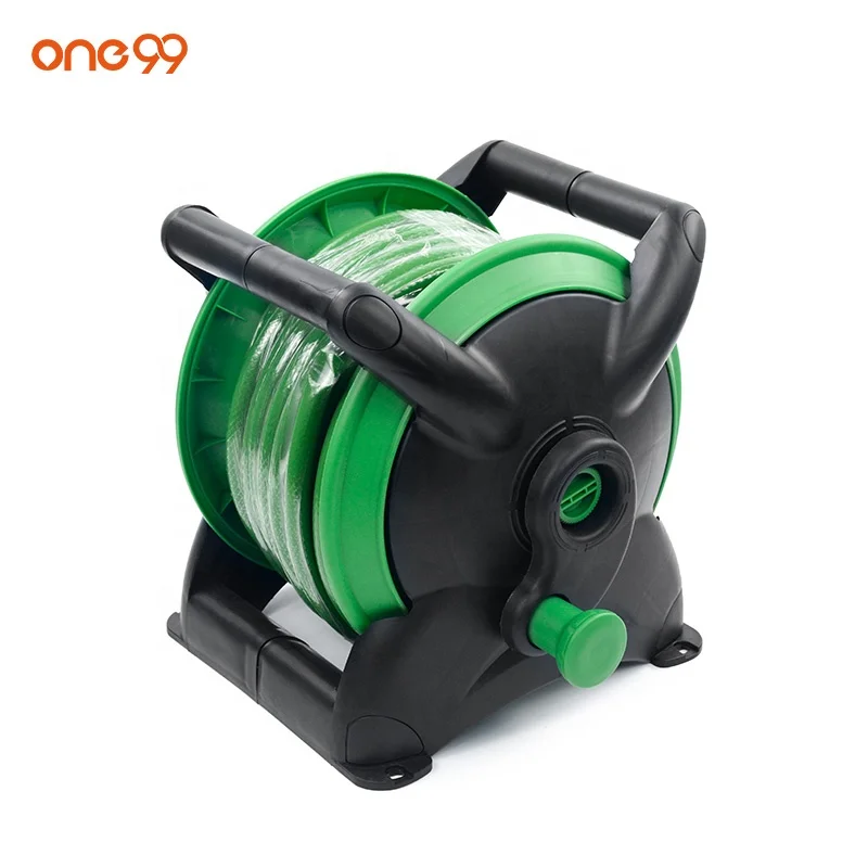 one99 15m Washing House Manual Plastic Water Hose Reel Cart Set