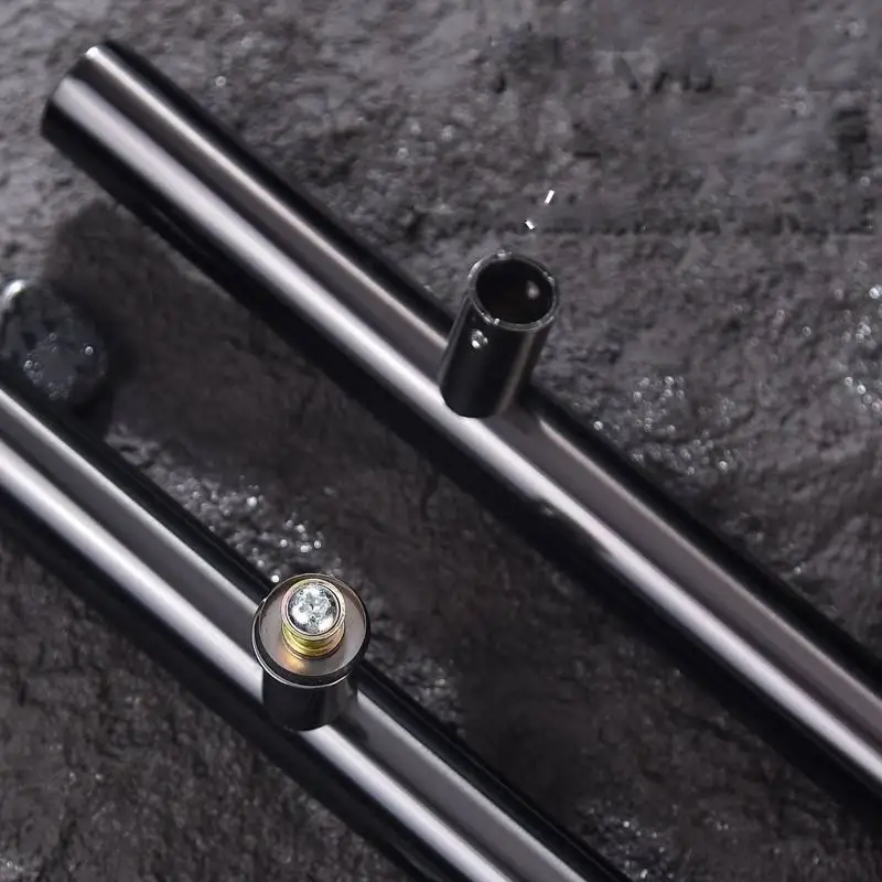 Round Tube Door Pull Solid Heavy-Duty Commercial Grade 304 Glass Stainless Steel Push Pull Door Handle for Main Door