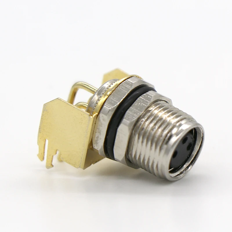 Production of automatic equipment circular waterproof panel with hole PCB shielded or unshielded M8 connector 8pin