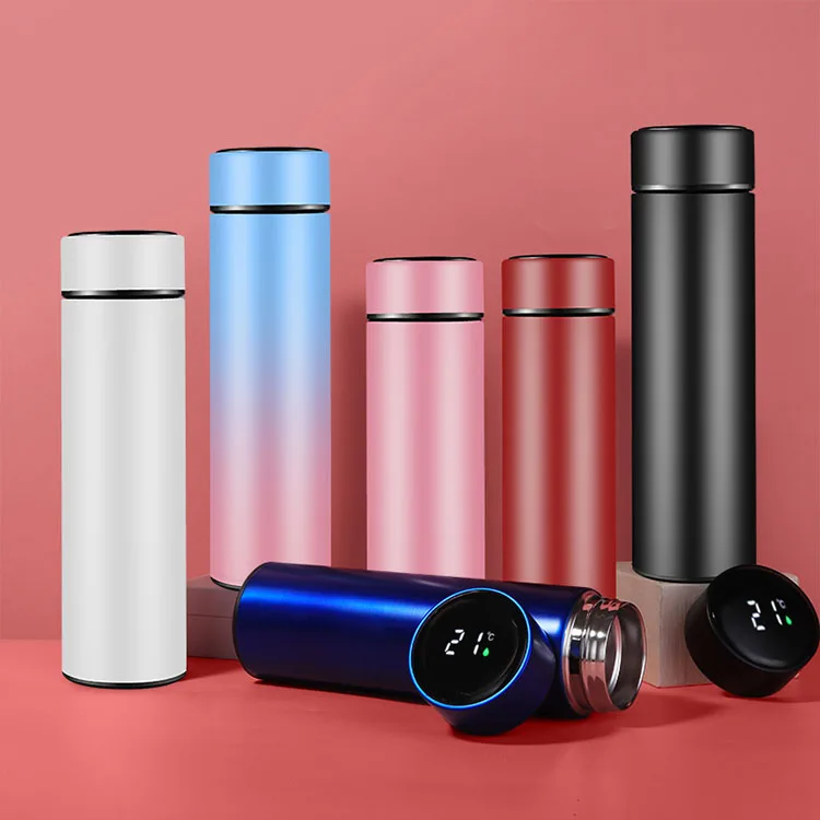 450ml Creative Mobile Phone Holder Smart Thermos Vacuum Flasks LED Temperature Display Stainless Steel Water Bottle Mug