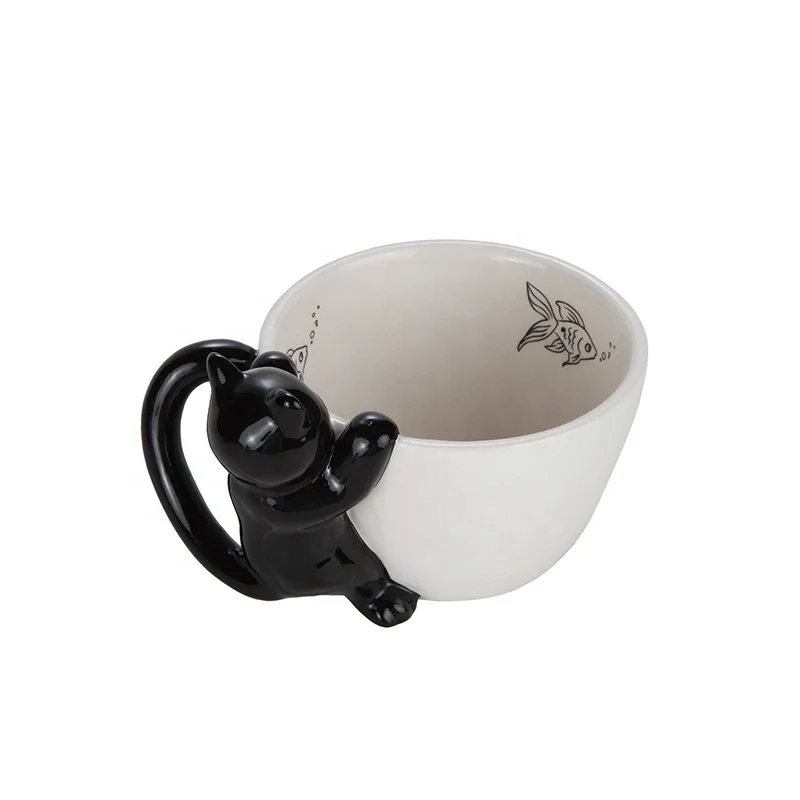 Fine Dining Porcelain Modern Ceramic Cat 3D Coffee Mug Tea Mug