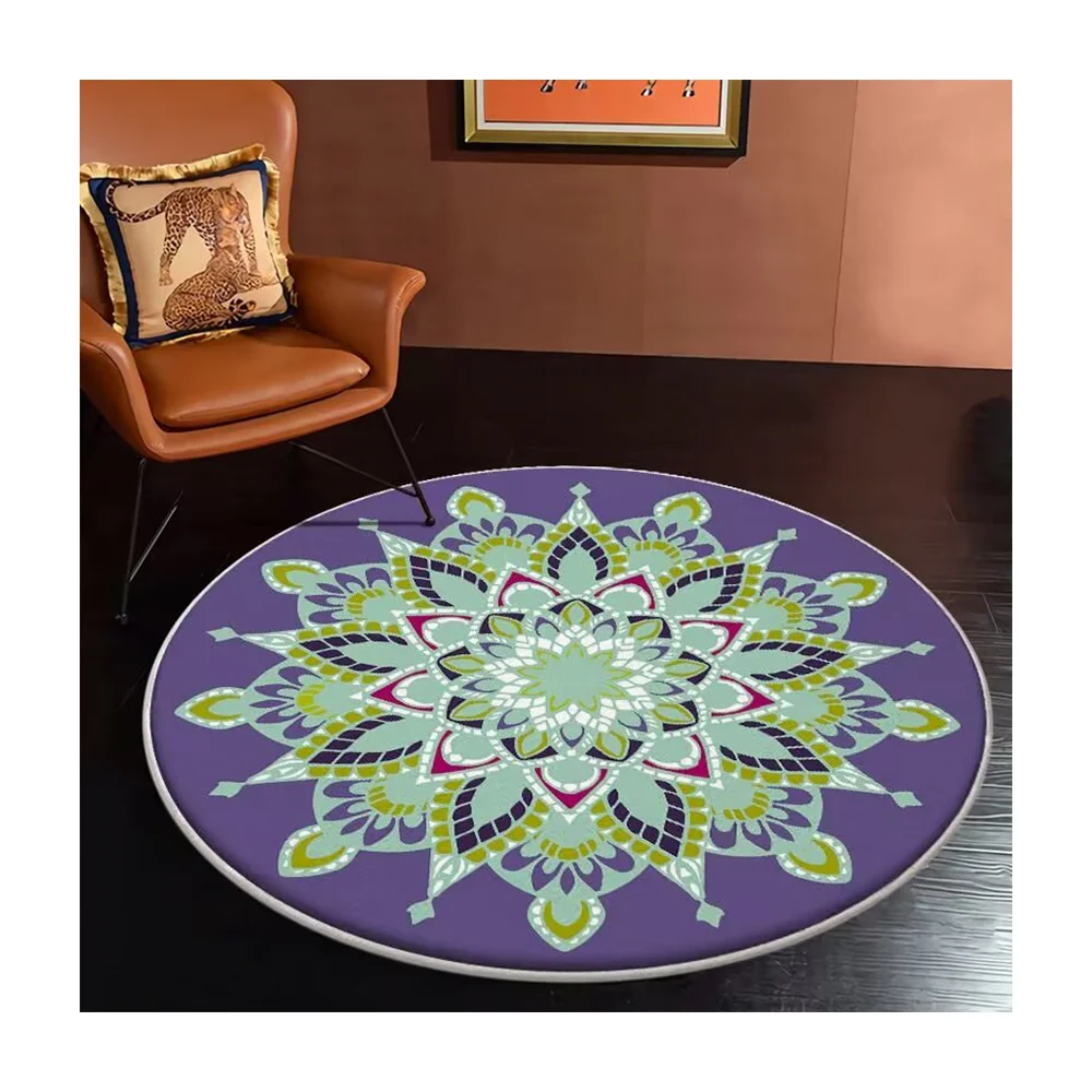 Persian retro artificial wool circular anti slip carpet living room sofa cream French floor mat light luxury high-end feeling
