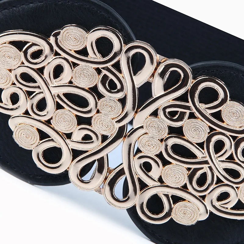 Vintage Ethnic Wide Women Belts Nylon Elastic Dress Waist Belt Ladies Waistband