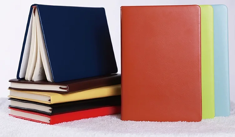 A5 Simple Style and Beautiful Cover Design Planner Notebook with Soft Touch Lamination Foil Stamp and pen