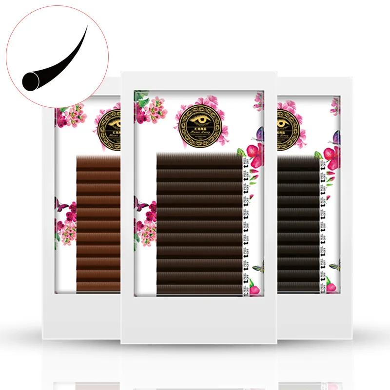 professional color lash extension matte black dark brown lash 3d bulk colored eyelash