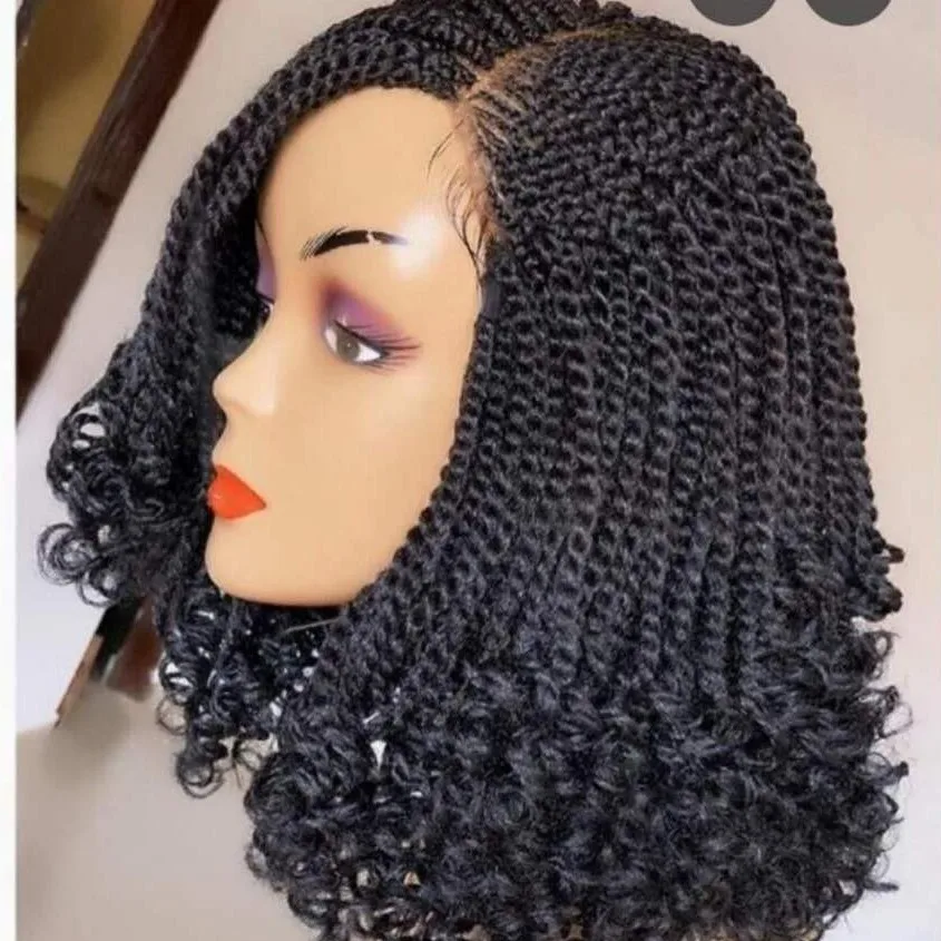 bleached knot Human hair root wig synthetic hair Cornrow lace front ghana  braided wig with baby hair for black women