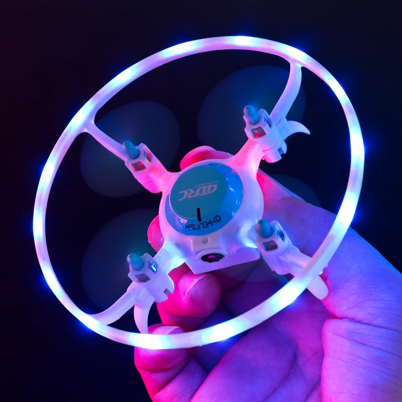 Crash proof one key take off landing spin flips RC flying quadcopter LED light mini drone for beginner kid