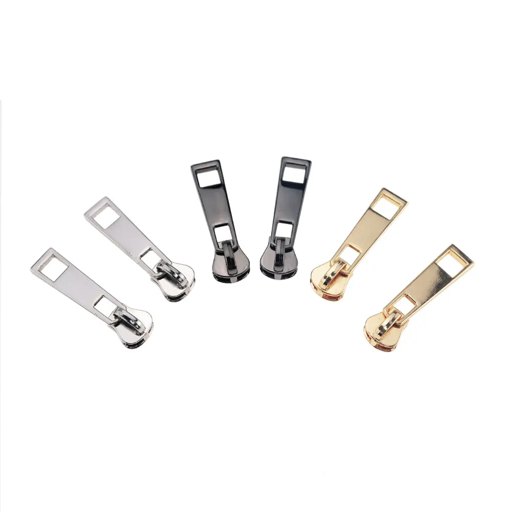 Factory Direct Wholesale No. 5 Metal Head Environmental Protection Metal Suspension Plate And Barrel Plating Polished Zipper Pul
