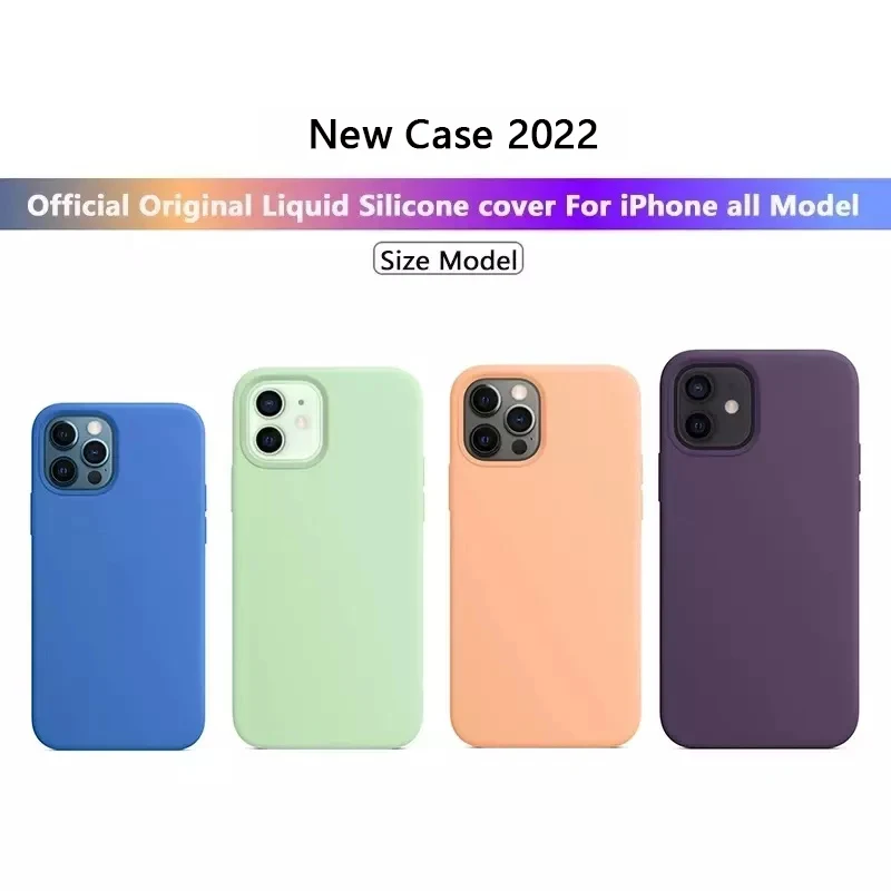 Чехол из жидкого силикона с логотипом для Apple iPhone X XR XS 11 12 13 14 Plus Mini