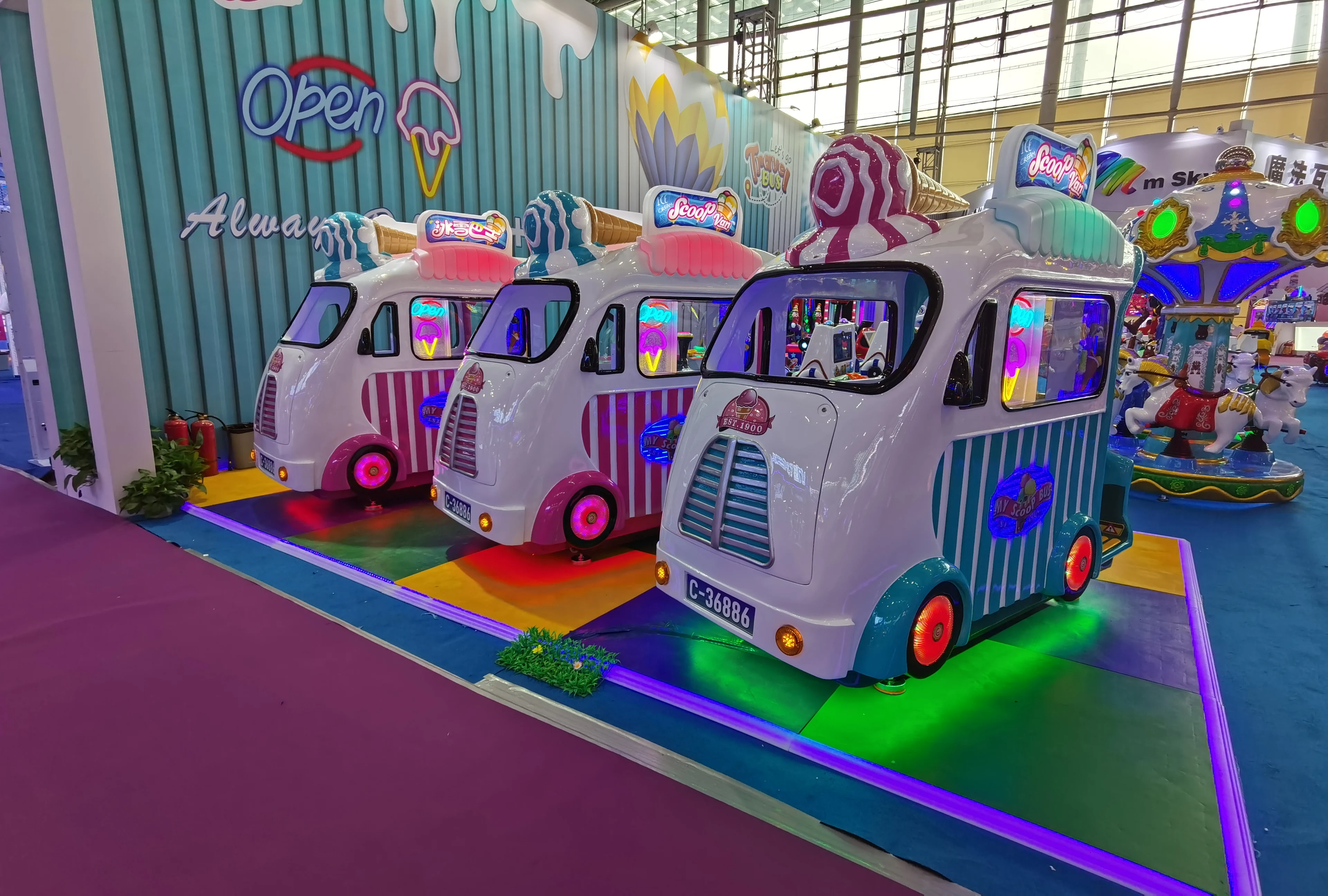 2024 CE virtual ice cream make 4 seat Family Entertainment kiddie rides indoor Coin Operated for Game Center kids playground