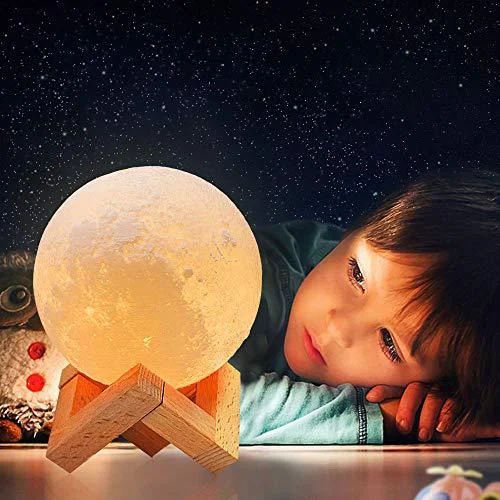 PVC Lunar Light Gift Rechargeable 16 Colors Touch moon light Change Remote 3D Printing Globe Moon Light LED 3D Moon Lamp