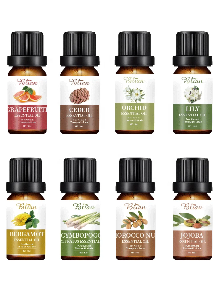 Private Label Essential free  oils set Pure Essential Body Oil Gift Set body oil in stock for skin care