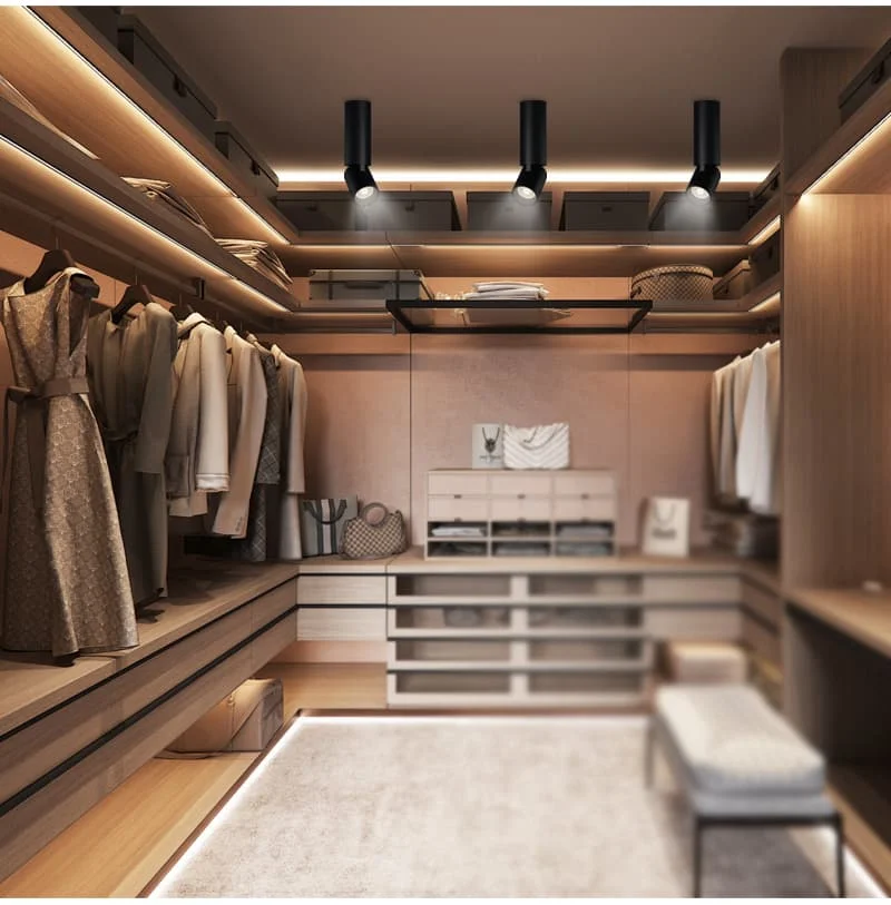 Cabinet wardrobe showroom dedicated spotlight downlight LED dimming model warm white light living room bedroom lighting