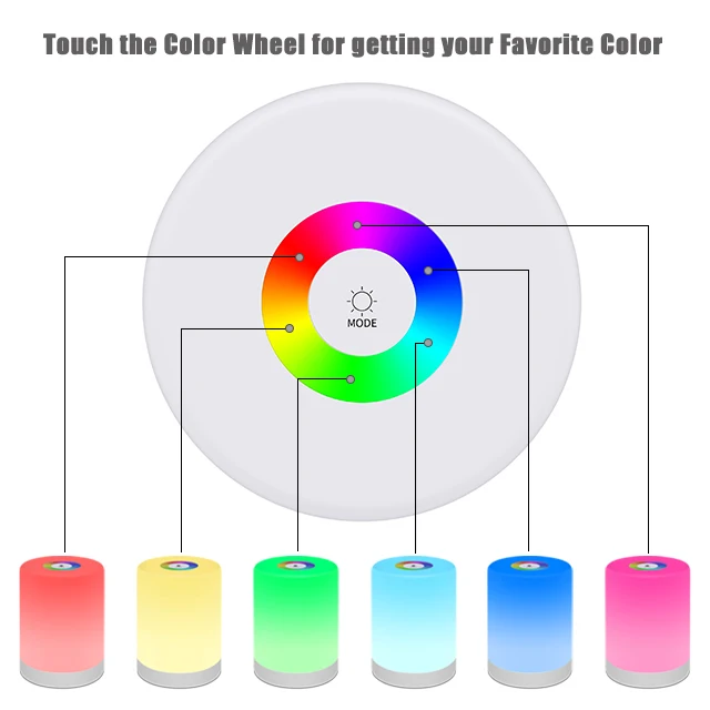 Portable 7 RGB Colorful LED Night Light for Kids Baby Nursery Lamp USB Rechargeable Bedroom Night Light lamp for Children Room