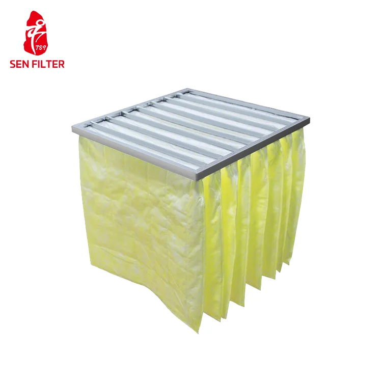 Synthetic Medium Efficiency Air Filter Bag Pocket for Hotels Manufacturing Plants HEPA Filter Construction with Paper Material