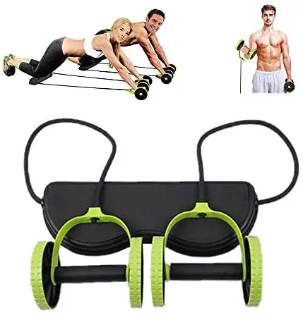 New Sport Core Double AB Wheel Fitness Abdominal Rollers Exercises Equipment Waist Slimming Trainer at Home Gym