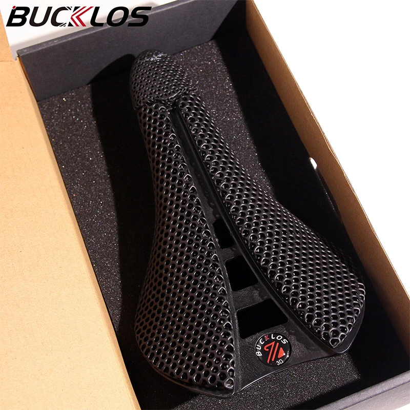 OEM/ODM BUCKLOS Carbon 3D Printed Ultralight Bicycle Seat Cushion Men Women Road MTB Mountain Bike Saddle Gravel Cycling Parts