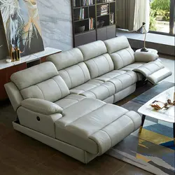 Brown Color Italy Design Comfortable Cream Leather Sofas Home Furniture Electric Reclining Sleeping Chaise Lounge Recliner Sofa