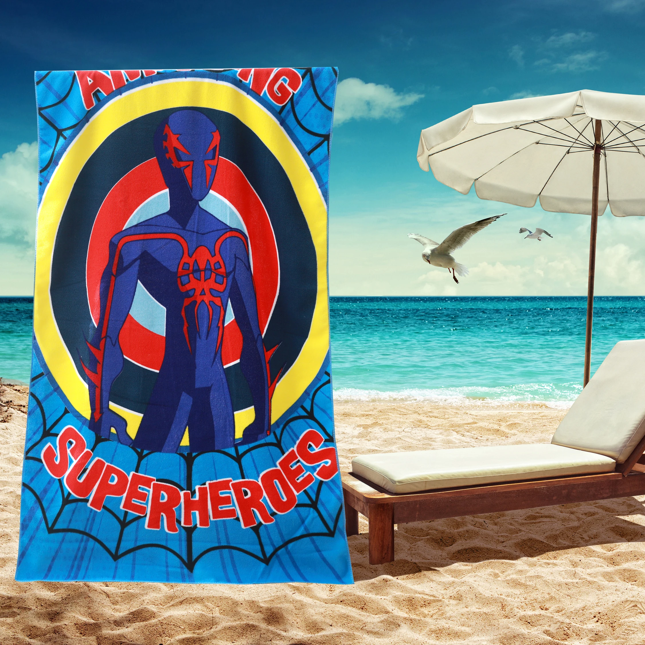 Clearance wholesale custom kids cartoon lightweight beach towel digital microfiber anti sand sand free beach towel free sample