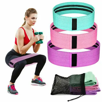 Factory made  In stock hip circle band set non slip fabric loop bands for booty resistance band