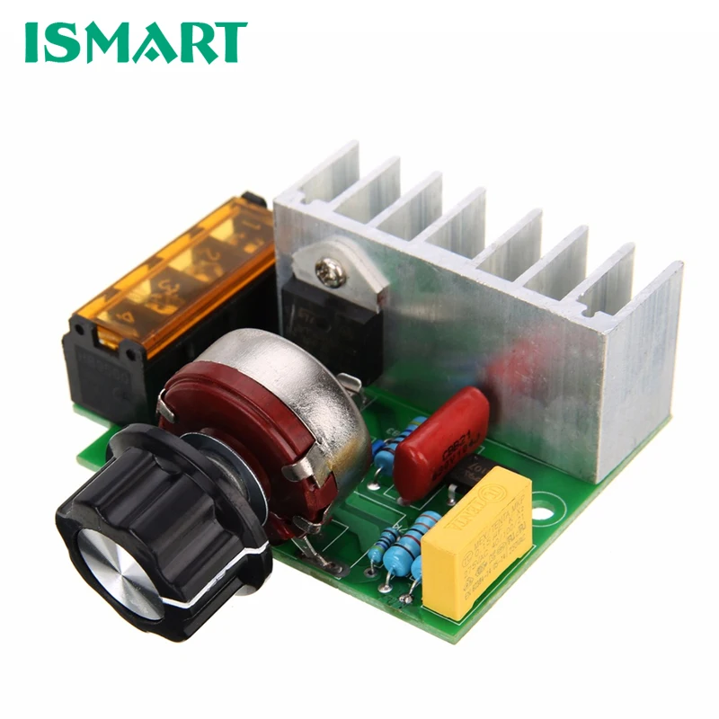 4000W 0-220V AC SCR Электрический регулятор напряжения скорости вращения двигателя диммеры скорость затемнять с Температура