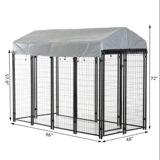 Heavy duty modular 6x10 outside welded wire metal mesh large outdoor Dog house cage dog kennels and run for sale