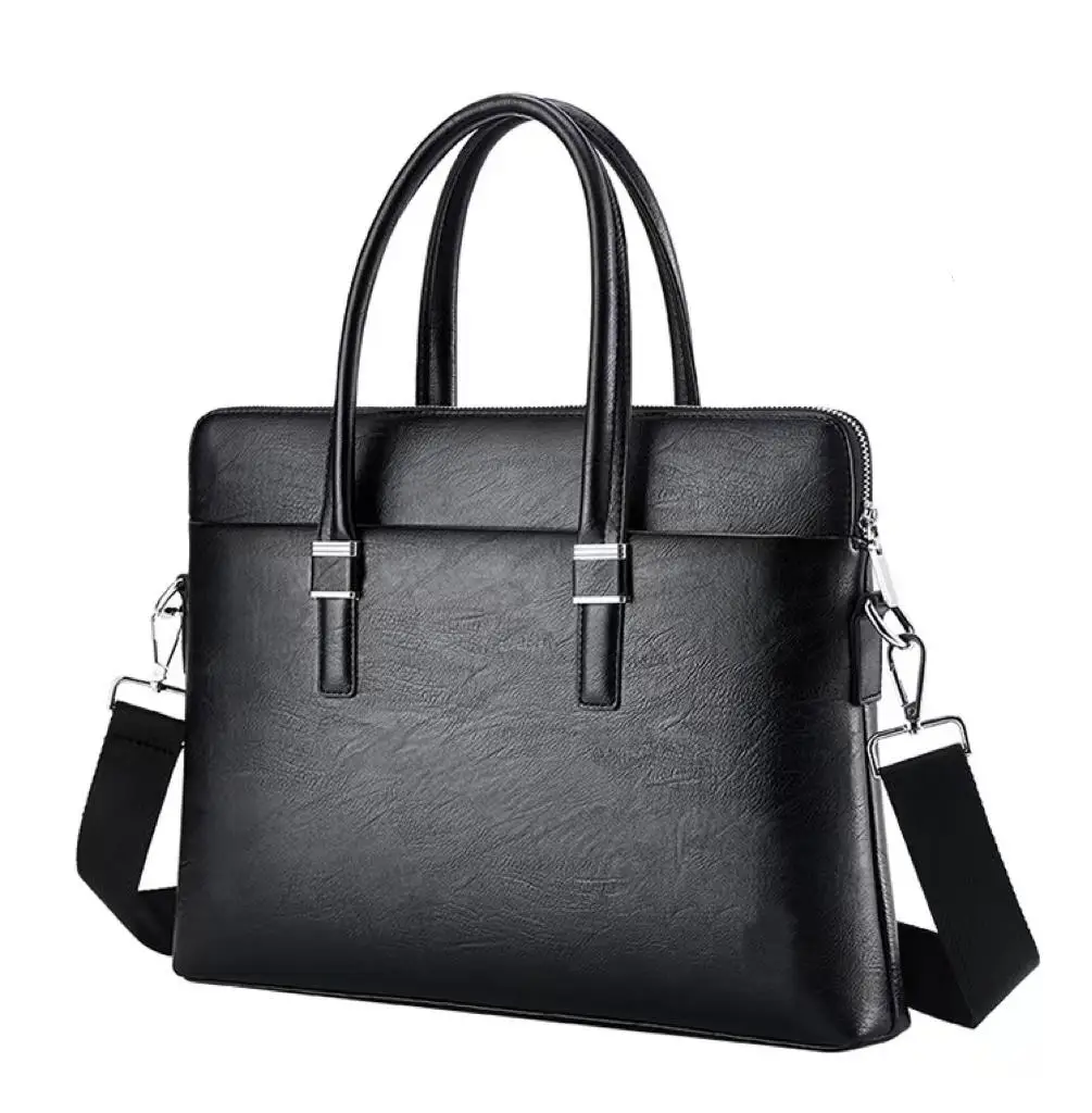 Wholesale Classic Pu Leather Briefcase Business Bag High-Capacity Waterproof Leather Laptop Bag For Men