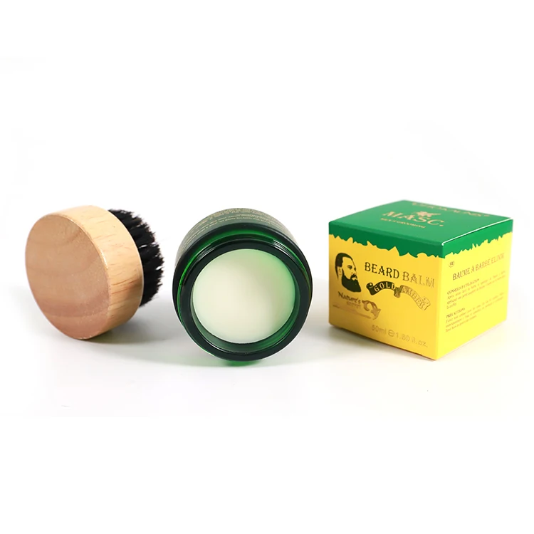 Vegan Strengthen Soften Beard Wax Mustaches Men Beard Balm OEM Organic Beard Growth Balm With Shea Butter