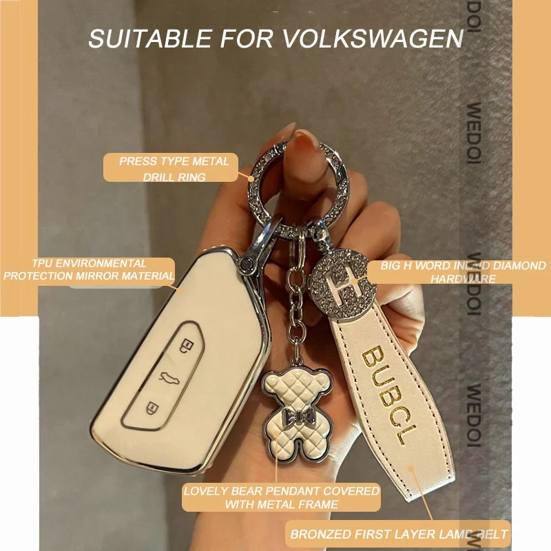 Hot Soft TPU Key Fob Cover For VW ID.4 ID.6 Button Smart key Cover Car Key Case Holder For Volkswagen ID.4 Accessories