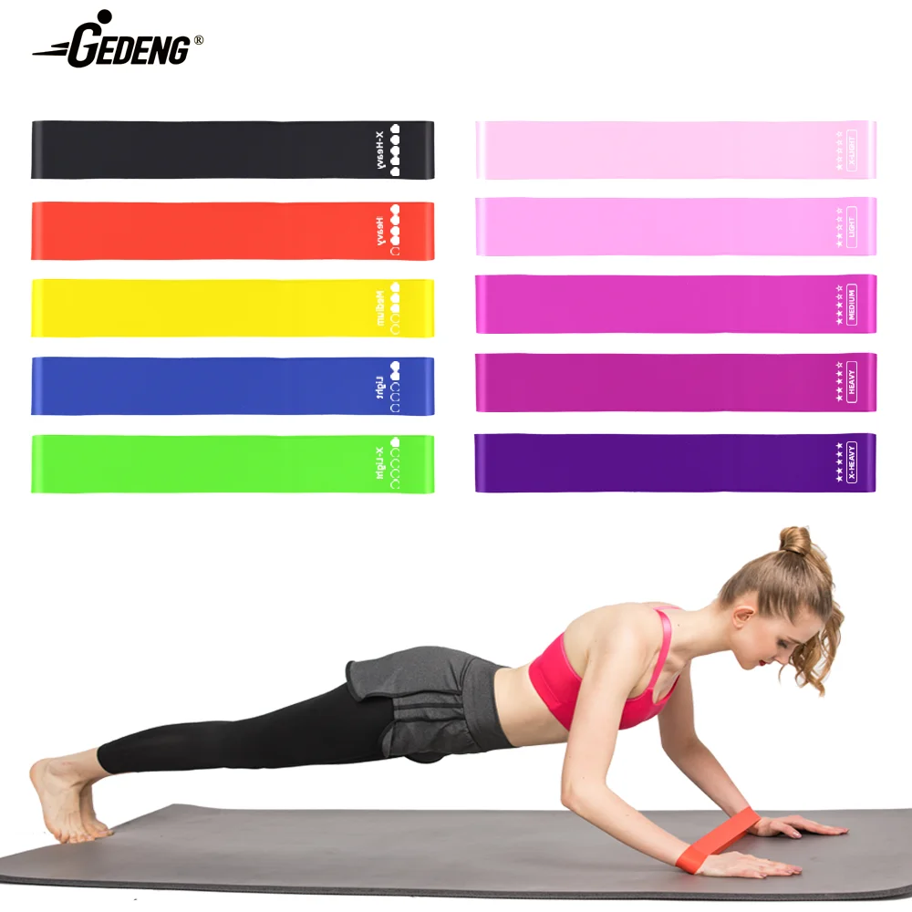 GEDENG Top Seller Small Stretching Training Resistance Loop Mini Sets of 5 pcs Pack Yoga Exercise Rubber Bands Fitness