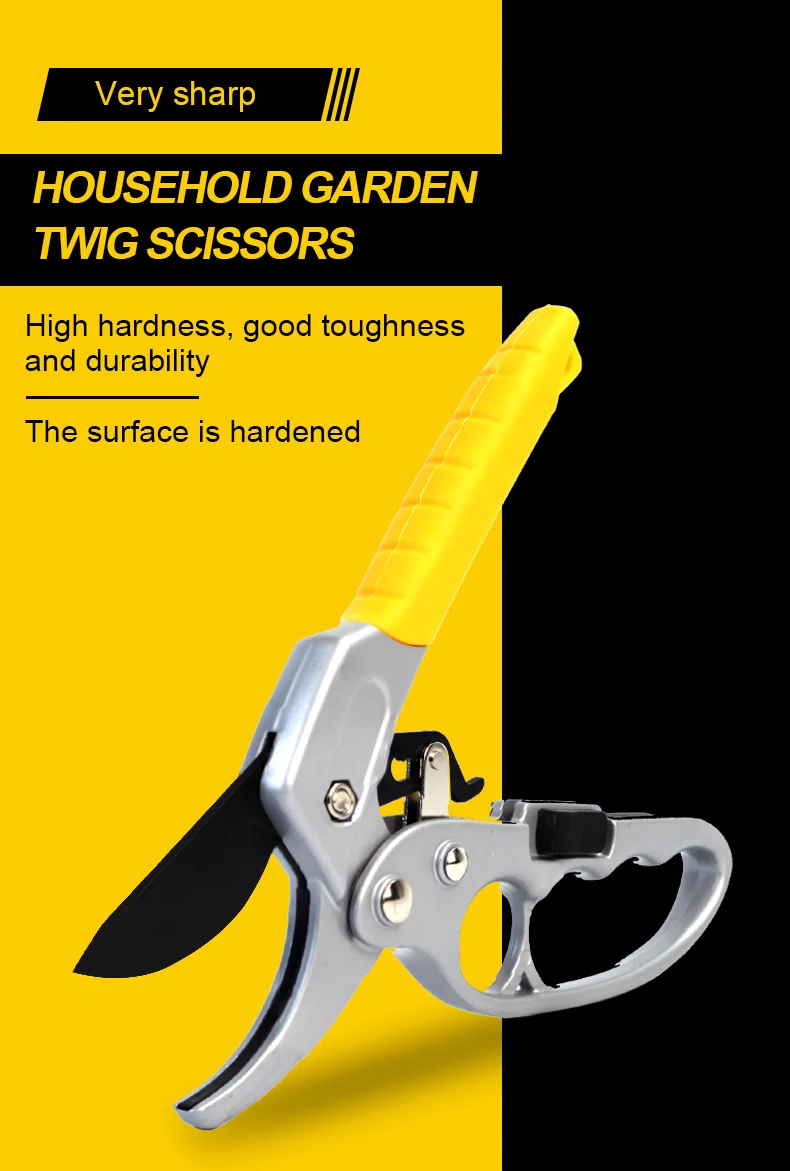 Ratchet Pruning Shears Yellow Color