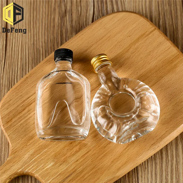 Empty 50ml glass spirit bottle liquor gin whisky cocktail wine vodka small mini glass bottle with screw cap
