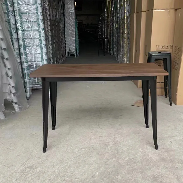 Промышленный металлический Обеденный набор шезлонг ресторанная Коммерческая мебель столы для кафе и стульев