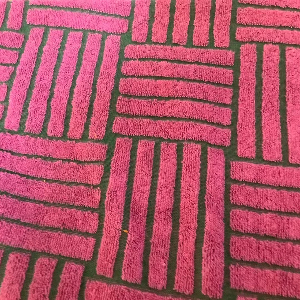 Wholesale dual color 100% cotton new jacquard geometric pattern 450g heavyweight terry towel fabric winter Hoodie