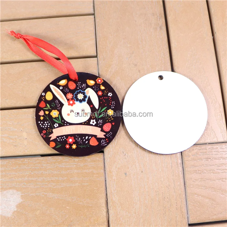 MDFSUB in stock 72x72mm Round Sublimation Ornament Blank Christmas Hanging Ornament Blank Sublimation Mdf Christmas Ornament