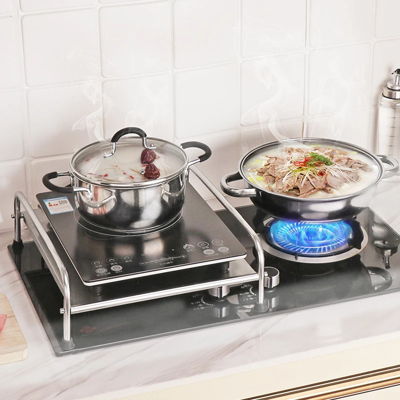 Новый продукт, бытовая стойка из нержавеющей стали для индукционной плиты, вертикальная Водонепроницаемая кухонная стойка для хранения