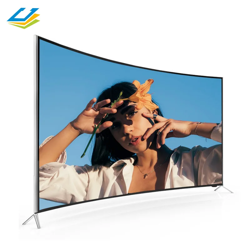 55inch full screen 4K smart voice led curved tv HDR 8K decoding artificial  full screen