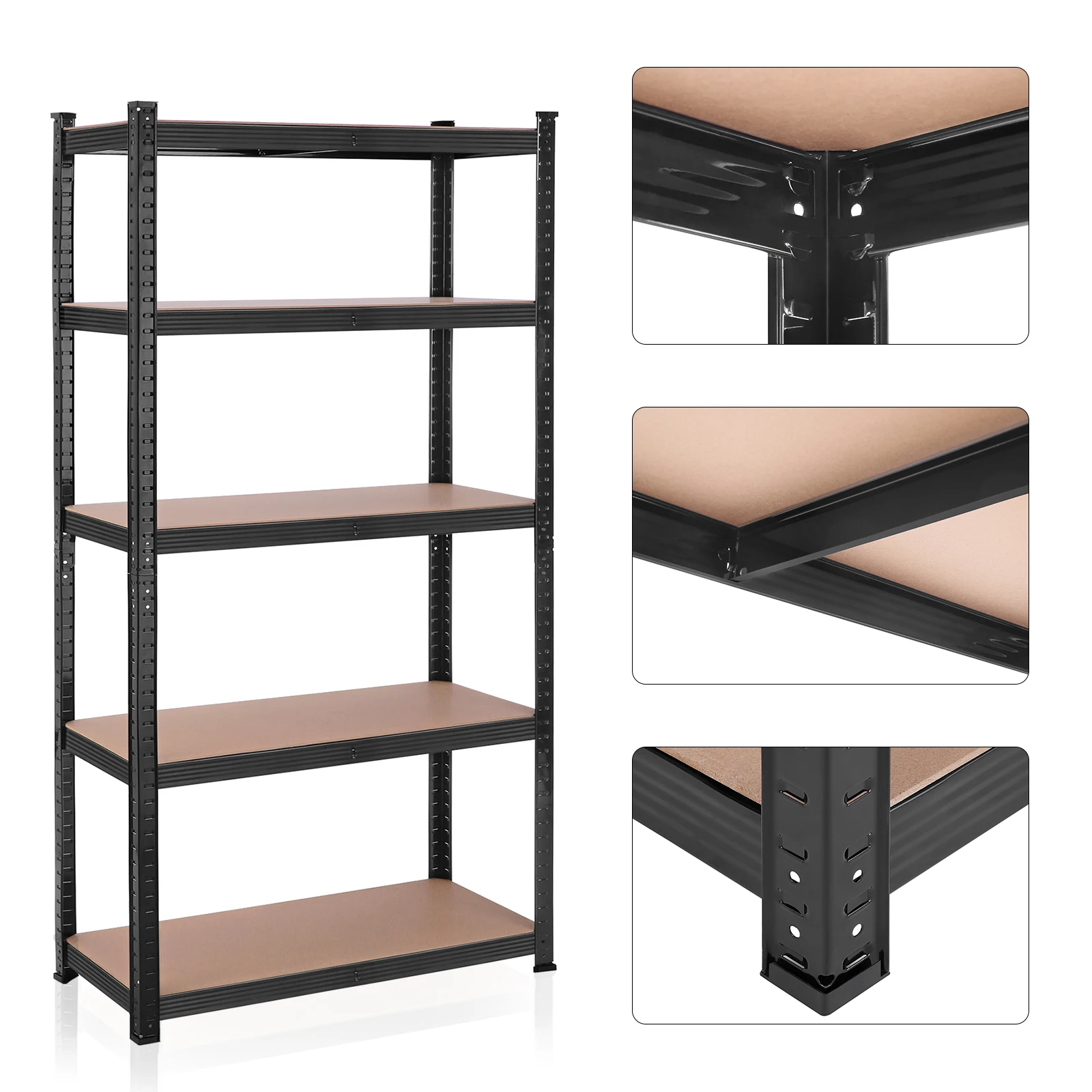 SONGMICS Adjustable Steel Shelving Storage Rack 130KG Per layer light duty 5 layer industrial warehouse storage rack