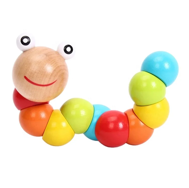 Wooden twisted worm Animal toy, Educational toys gift for kids