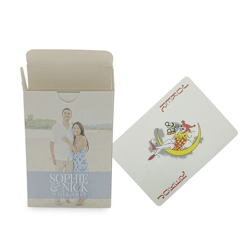 Bespoke Manufacturing Special Events Wedding Souvenirs Gifts Party Bar Linen Finish Custom Playing Cards With Box