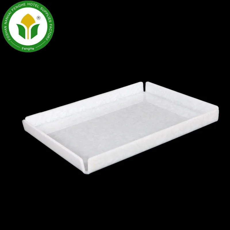 
Hotel supplies white acrylic drink serving tray acrylic tray 