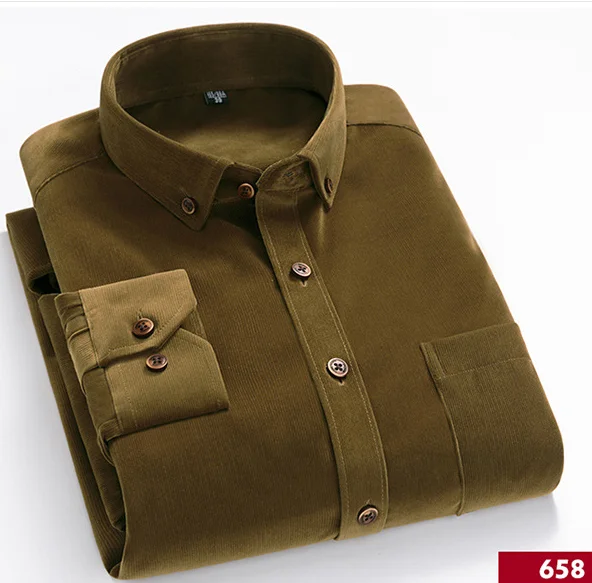 wholesale latest shirt designs for men plain high quality  long sleeve button up 100% cotton corduroy men shirt