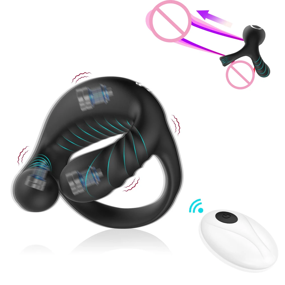 Hot selling Male Wearable Vibration Ring  Clitoral Stimulation Ring Lock Sperm  Delay Ejaculation Penile rings For Men