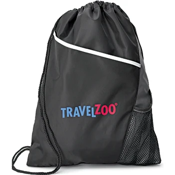 Inexpensive Cinchpack with Two Pockets canvas drawstring bag