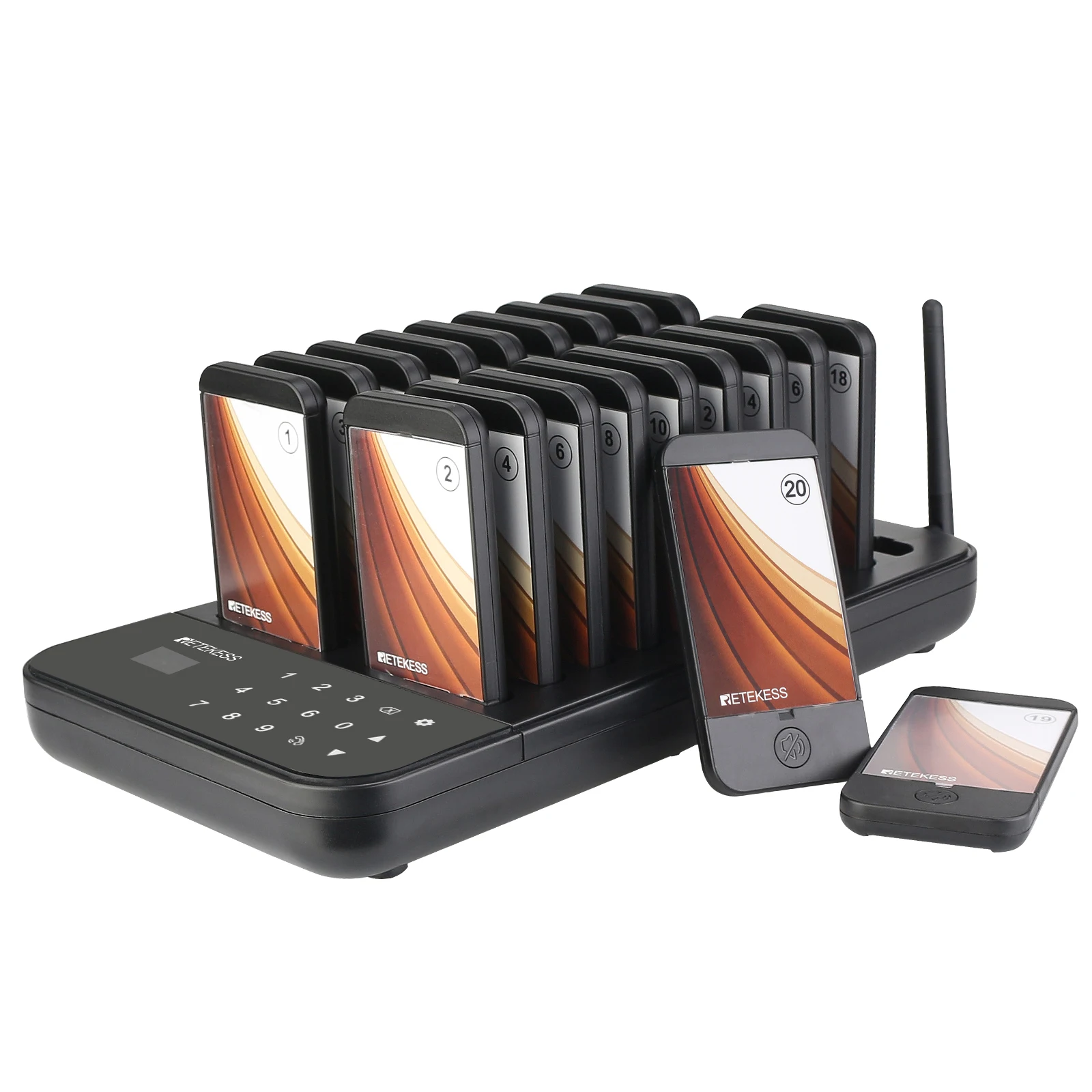 Factory Direct Outlet Wireless Restaurant Guest pager system 20 rechargeable Vibration Buzzer Flashing pagers Retekess TD173
