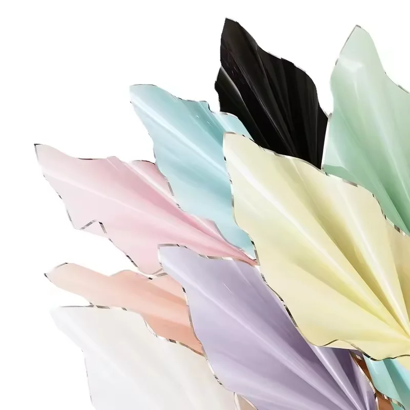 personalized pure color Silver ion water-gloss film flower wrapping paper silver edgekorean paper fog level packing paper