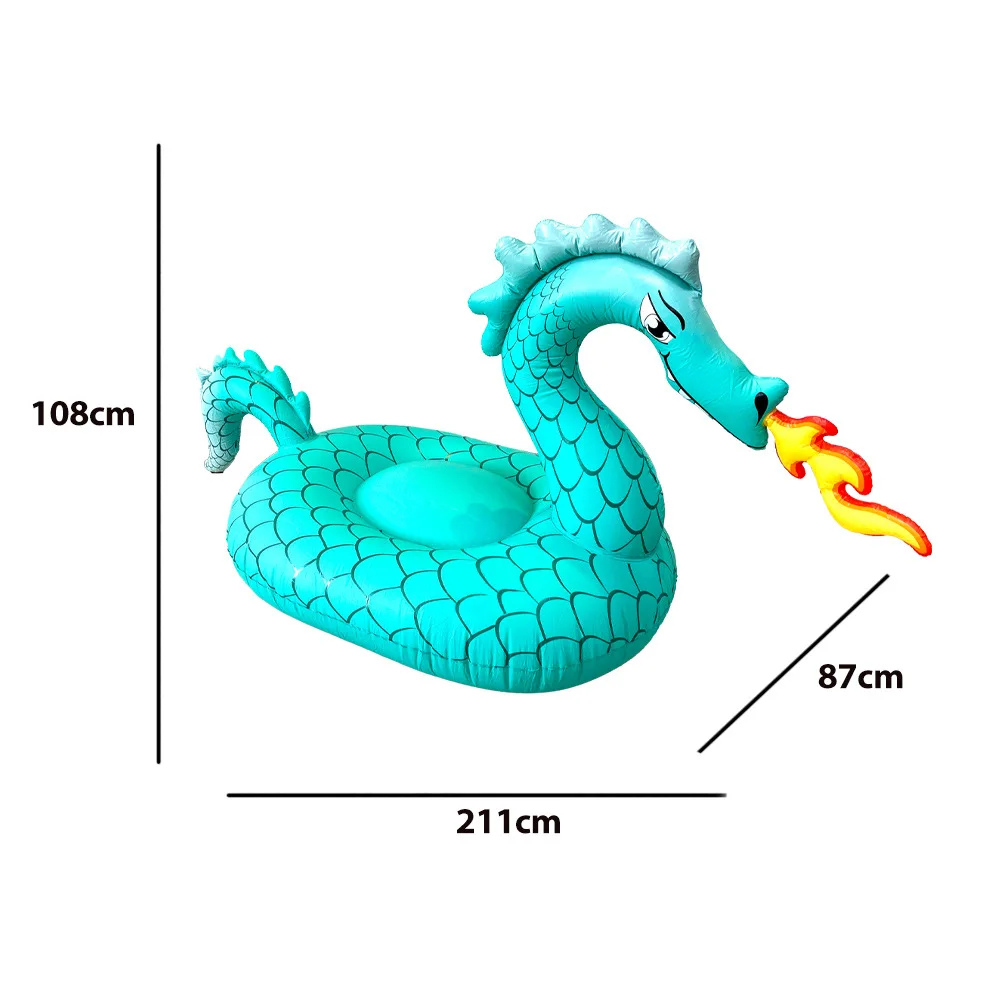 Swimming Inflatable Dinosaur Swimming Ring Dragon Swimming & diving Inflatable Fire-breathing ring