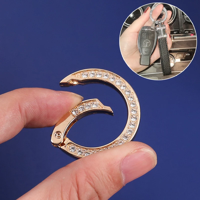 Top Quality Shiny Bright Finish Metal Spring Rings Round Snap Ring Diamond Bling Metal Open Gate Circles Wholesale