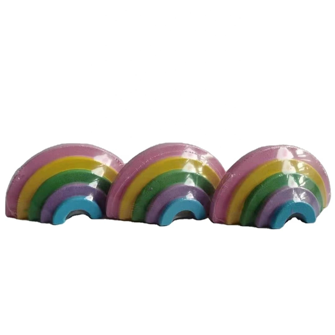 
2021 hot amazon tub fun bathing cute sea salt novelty rainbow gift bath bomb bath fizzier 